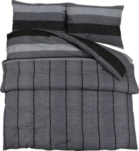 vidaXL Zestaw pościeli, ciemnoszary, 155x220 cm, bawełna 2