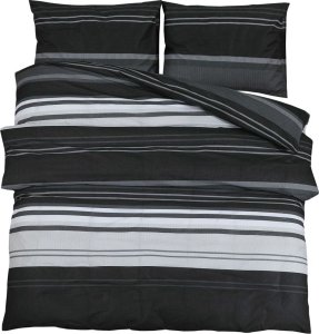 vidaXL Zestaw pościeli, czarno-biały, 225x220 cm, bawełna 2