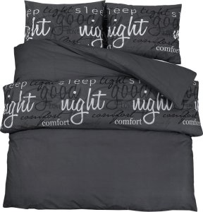vidaXL Zestaw pościeli, czarny, 135x200 cm, bawełna 2