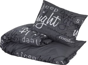 vidaXL Zestaw pościeli, czarny, 135x200 cm, bawełna 3