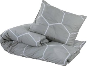 vidaXL Zestaw pościeli, szary, 155x220 cm, bawełna 3