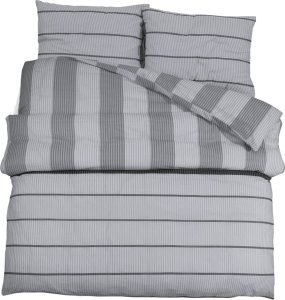 vidaXL Zestaw pościeli, szary, 155x220 cm, bawełna 2