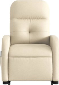 vidaXL vidaXL Podnoszony fotel masujący, rozkładany, kremowy, obity tkaniną 8