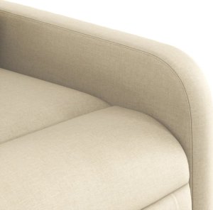 vidaXL vidaXL Podnoszony fotel masujący, rozkładany, kremowy, obity tkaniną 10