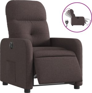 vidaXL vidaXL Elektryczny fotel rozkładany, ciemnobrązowy, obity tkaniną 2