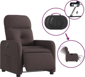 vidaXL vidaXL Elektryczny fotel rozkładany, ciemnobrązowy, obity tkaniną 5