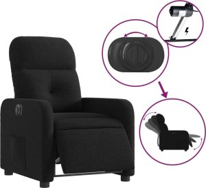 vidaXL vidaXL Elektryczny fotel rozkładany, czarny, obity tkaniną 5