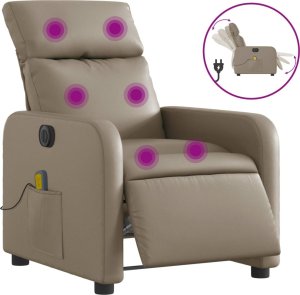 vidaXL Rozkładany fotel masujący elektryczny cappuccino 2