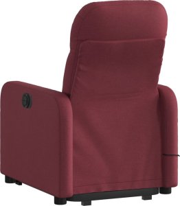 vidaXL vidaXL Podnoszony fotel masujący, rozkładany, bordowy, obity tkaniną 4