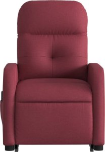 vidaXL vidaXL Podnoszony fotel masujący, rozkładany, bordowy, obity tkaniną 8