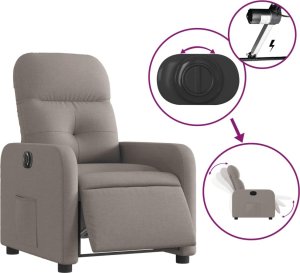 vidaXL vidaXL Elektryczny fotel rozkładany, kolor taupe, obity tkaniną 4