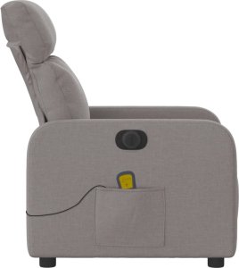 vidaXL vidaXL Rozkładany fotel masujący, elektryczny, kolor taupe, tkanina 10