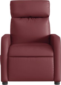 vidaXL Rozkładany fotel masujący, elektryczny, bordowy, sztuczna skóra 9
