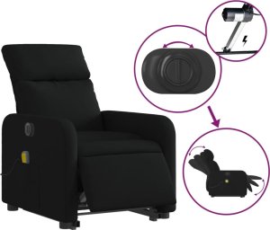 vidaXL Podnoszony fotel masujący, elektryczny, rozkładany, czarny 6