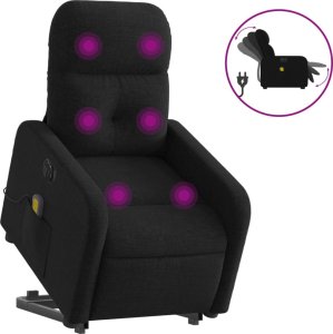 vidaXL Podnoszony fotel masujący, elektryczny, rozkładany, czarny 2