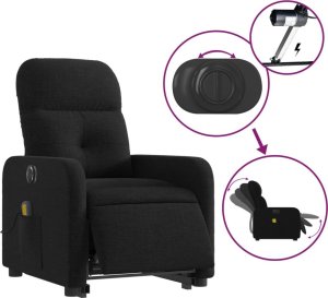 vidaXL Podnoszony fotel masujący, elektryczny, rozkładany, czarny 5