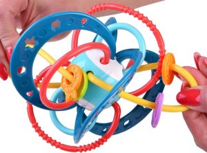 Woopie WOOPIE BABY Zabawka Sensoryczna 2w1 Gryzak Grzechotka Montessori 3