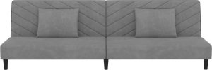 vidaXL 2-osobowa kanapa z 2 poduszkami, jasnoszara, obita aksamitem 5