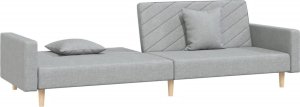 vidaXL 2-osobowa kanapa, 2 poduszki, jasnoszara, tapicerowana tkaniną 4