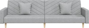 vidaXL 2-osobowa kanapa, 2 poduszki, jasnoszara, tapicerowana tkaniną 5