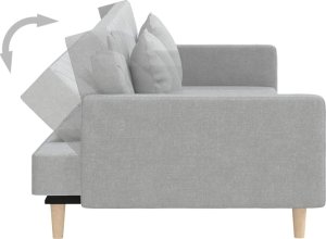 vidaXL 2-osobowa kanapa, 2 poduszki, jasnoszara, tapicerowana tkaniną 7