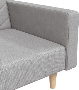 vidaXL 2-osobowa kanapa, 2 poduszki, jasnoszara, tapicerowana tkaniną 9