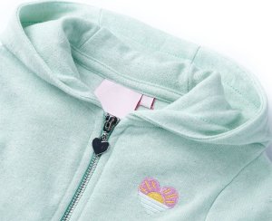 vidaXL Bluza dziecięca z kapturem i suwakiem, mieszana jasna mięta, 92 3