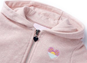 vidaXL Bluza dziecięca z kapturem i suwakiem, mieszany jasny róż, 92 3