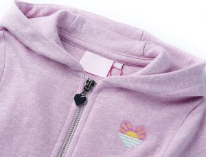 vidaXL Bluza dziecięca z kapturem i suwakiem, mieszany liliowy, 92 3