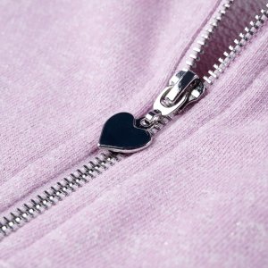 vidaXL Bluza dziecięca z kapturem i suwakiem, mieszany liliowy, 92 5