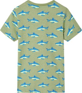 vidaXL Koszulka dziecięca, jasne khaki, 128 2