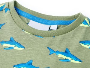 vidaXL Koszulka dziecięca, jasne khaki, 128 3