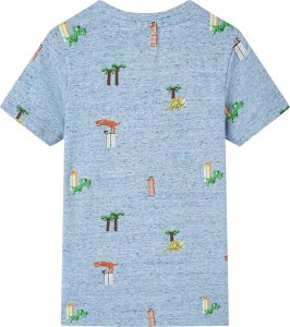 vidaXL Koszulka dziecięca, niebieski melanż, 128 2