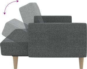 vidaXL Rozkładana kanapa 2-osobowa, jasnoszara, tapicerowana tkaniną 7