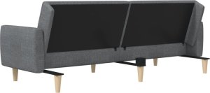 vidaXL Rozkładana kanapa 2-osobowa, jasnoszara, tapicerowana tkaniną 8