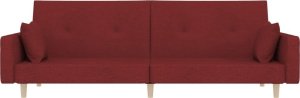 vidaXL 2-osobowa kanapa z poduszkami, czerwone wino, obita tkaniną 5