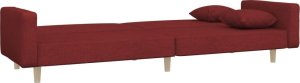 vidaXL 2-osobowa kanapa z poduszkami, czerwone wino, obita tkaniną 6