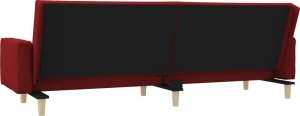 vidaXL 2-osobowa kanapa z poduszkami, czerwone wino, obita tkaniną 8