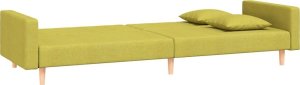 vidaXL 2-osobowa kanapa z 2 poduszkami, zielona, obita tkaniną 6