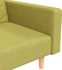 vidaXL 2-osobowa kanapa z 2 poduszkami, zielona, obita tkaniną 9