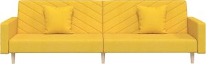 vidaXL 2-osobowa kanapa, 2 poduszki, żółta, tapicerowana tkaniną 5