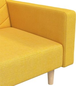 vidaXL 2-osobowa kanapa, 2 poduszki, żółta, tapicerowana tkaniną 9