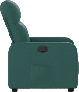 vidaXL Fotel rozkładany, ciemnozielony, tapicerowany tkaniną 7