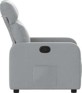 vidaXL Fotel rozkładany, jasnoszary, tapicerowany tkaniną 7