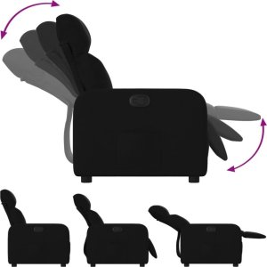 vidaXL Fotel rozkładany, czarny, obity tkaniną 4