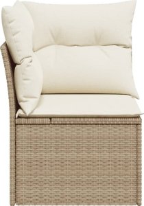 vidaXL Narożny moduł sofy z poduszkami, beżowy, polirattan 5