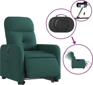 vidaXL Podnoszony fotel masujący, elektryczny, rozkładany, zielony 5