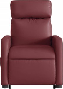 vidaXL Podnoszony fotel masujący, rozkładany, winna czerwień 8