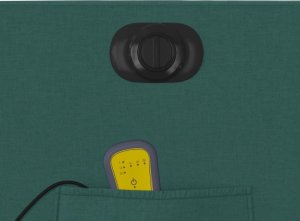 vidaXL Rozkładany fotel masujący, elektryczny, ciemnozielony, tkanina 11