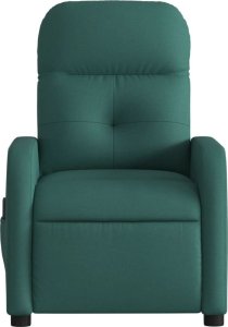 vidaXL Rozkładany fotel masujący, elektryczny, ciemnozielony, tkanina 8